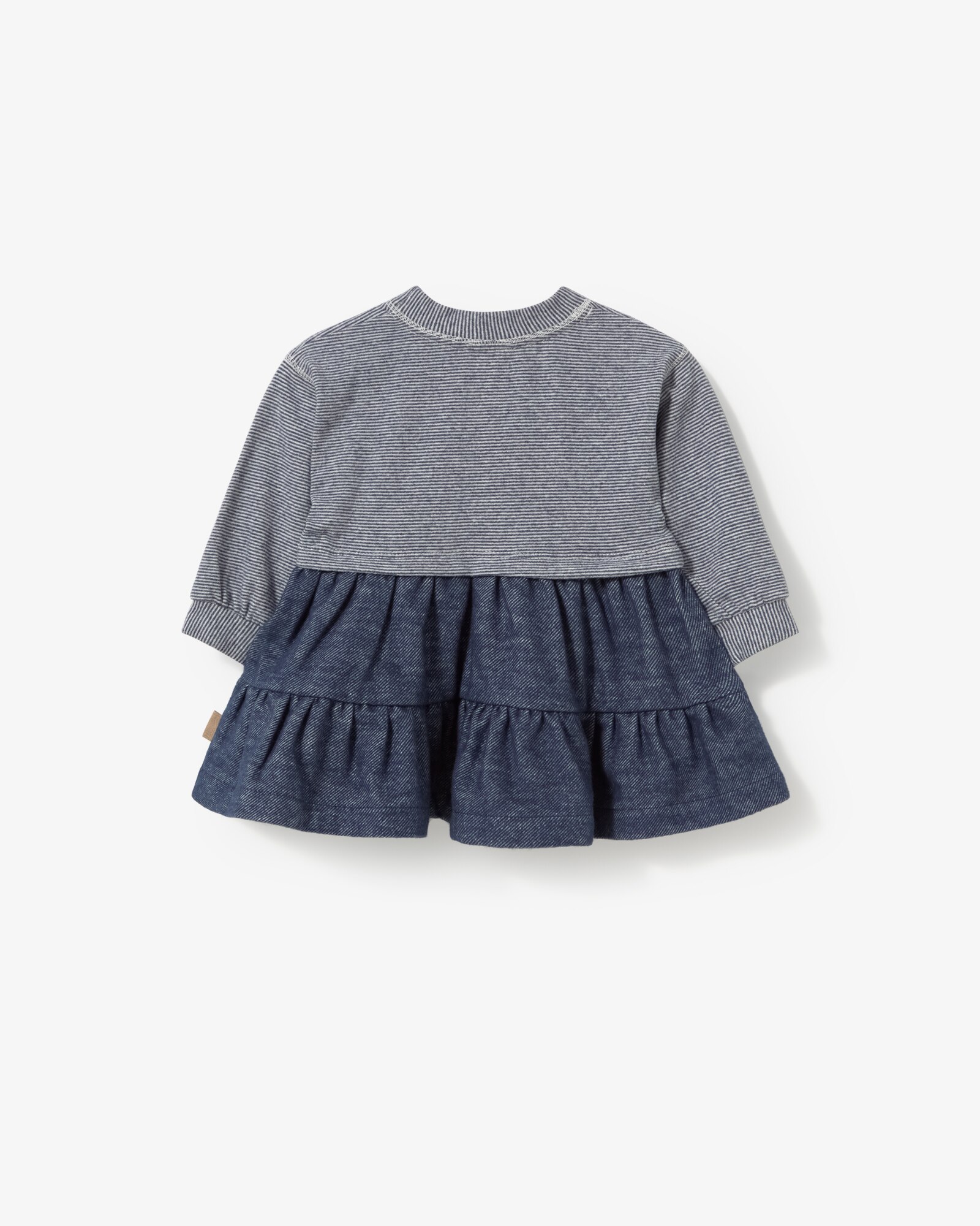 Vestido Infantil Combinado Às Riscas e Tecido Jaspeado Tous Azul-marinho-2