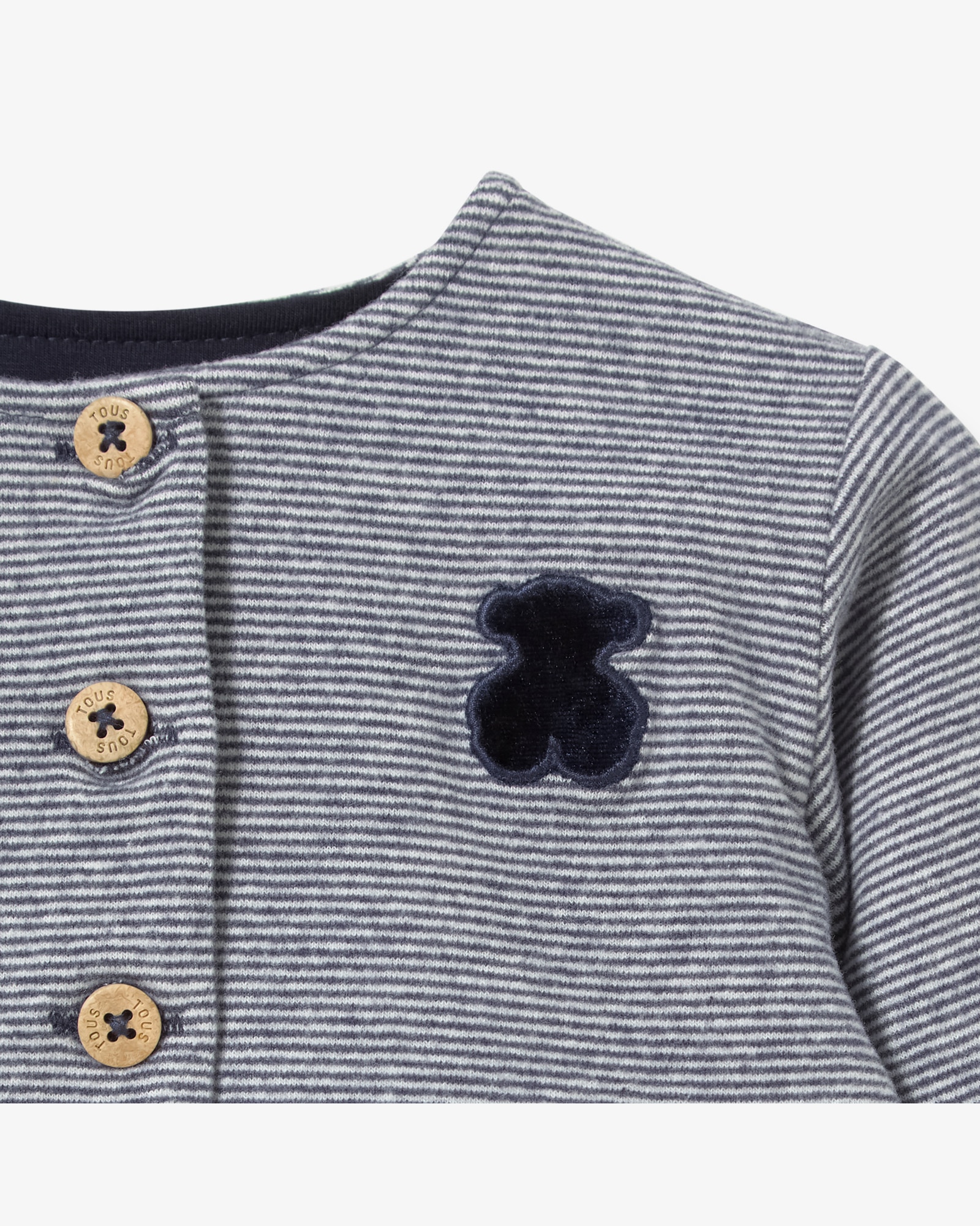 Camisa Infantil Às Riscas de Corte Casual Tous Azul-marinho-3
