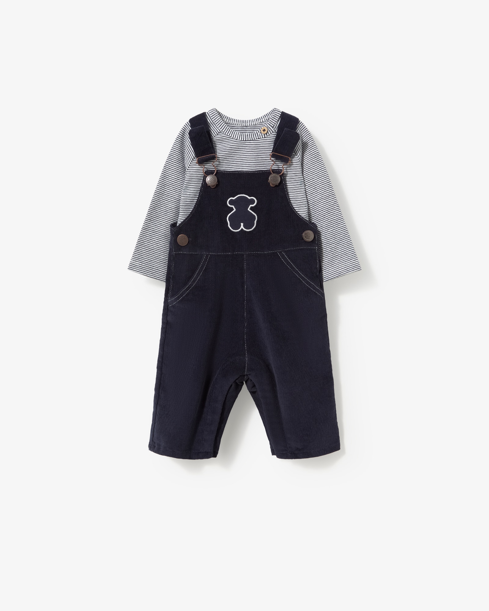Imagem 0 de Conjunto Infantil com T-shirt e Jardineiras Lisas