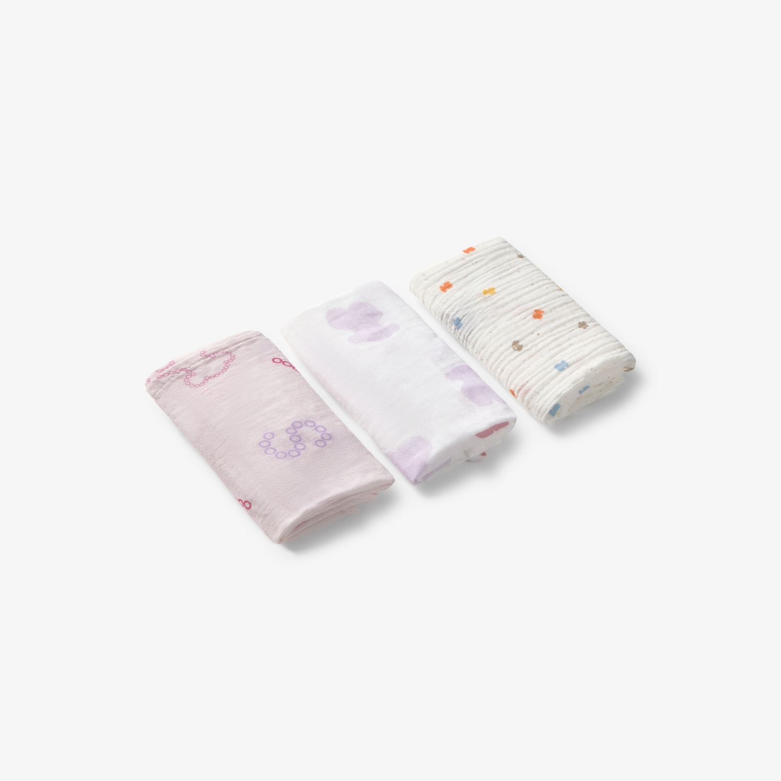 Pack de 3 Muselinas 38x38 Cm Tous Baby Multicolor Estampadas Rosa-3