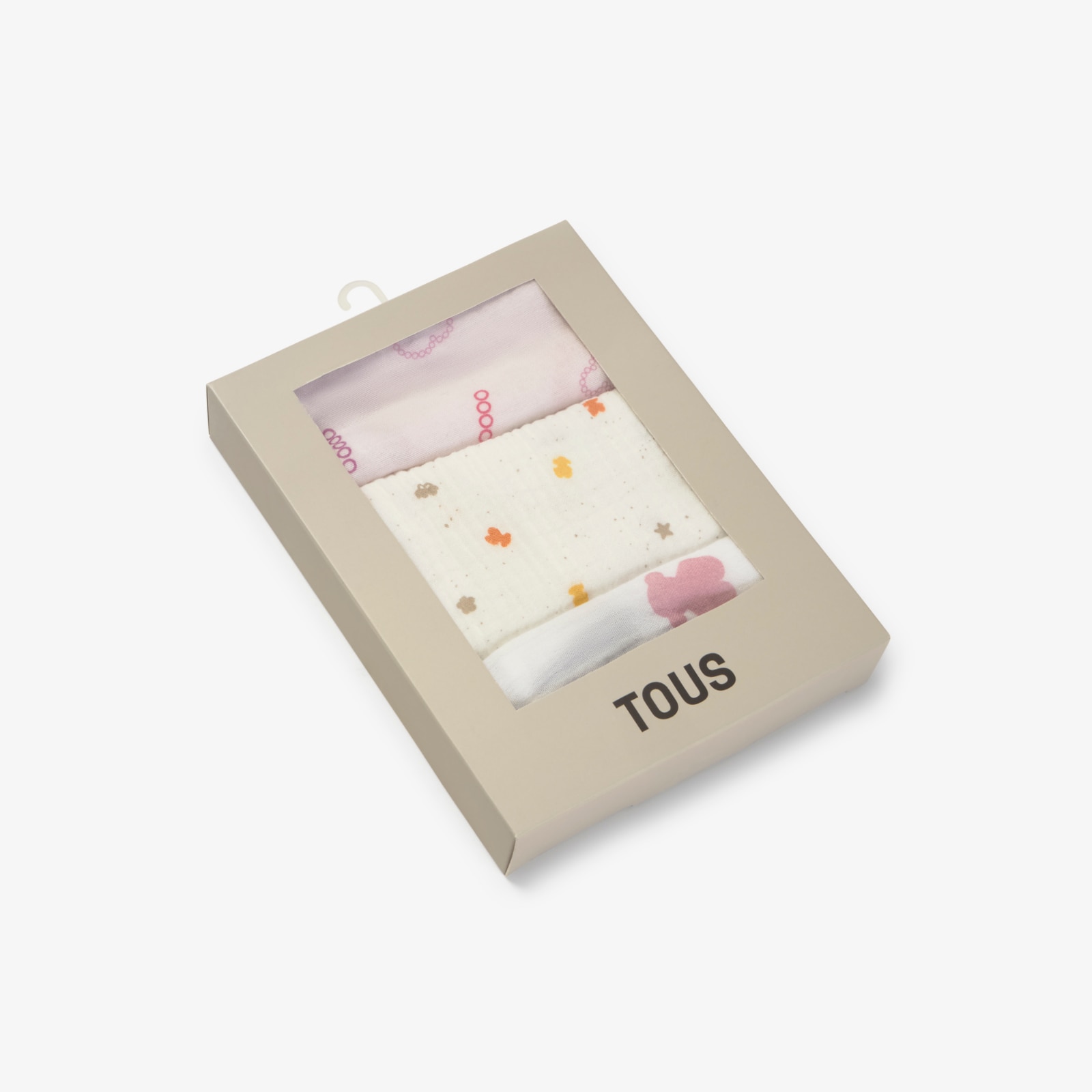 Pack de 3 Muselinas 38x38 Cm Tous Baby Multicolor Estampadas Rosa-4