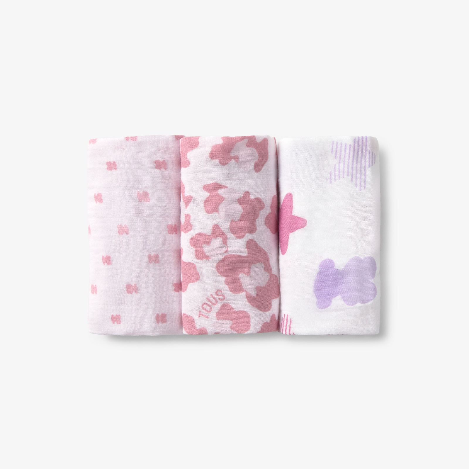 Imagem 0 de Pack de 3 Muselinas 38x38 Cm Tous Baby Multicolor Estampadas