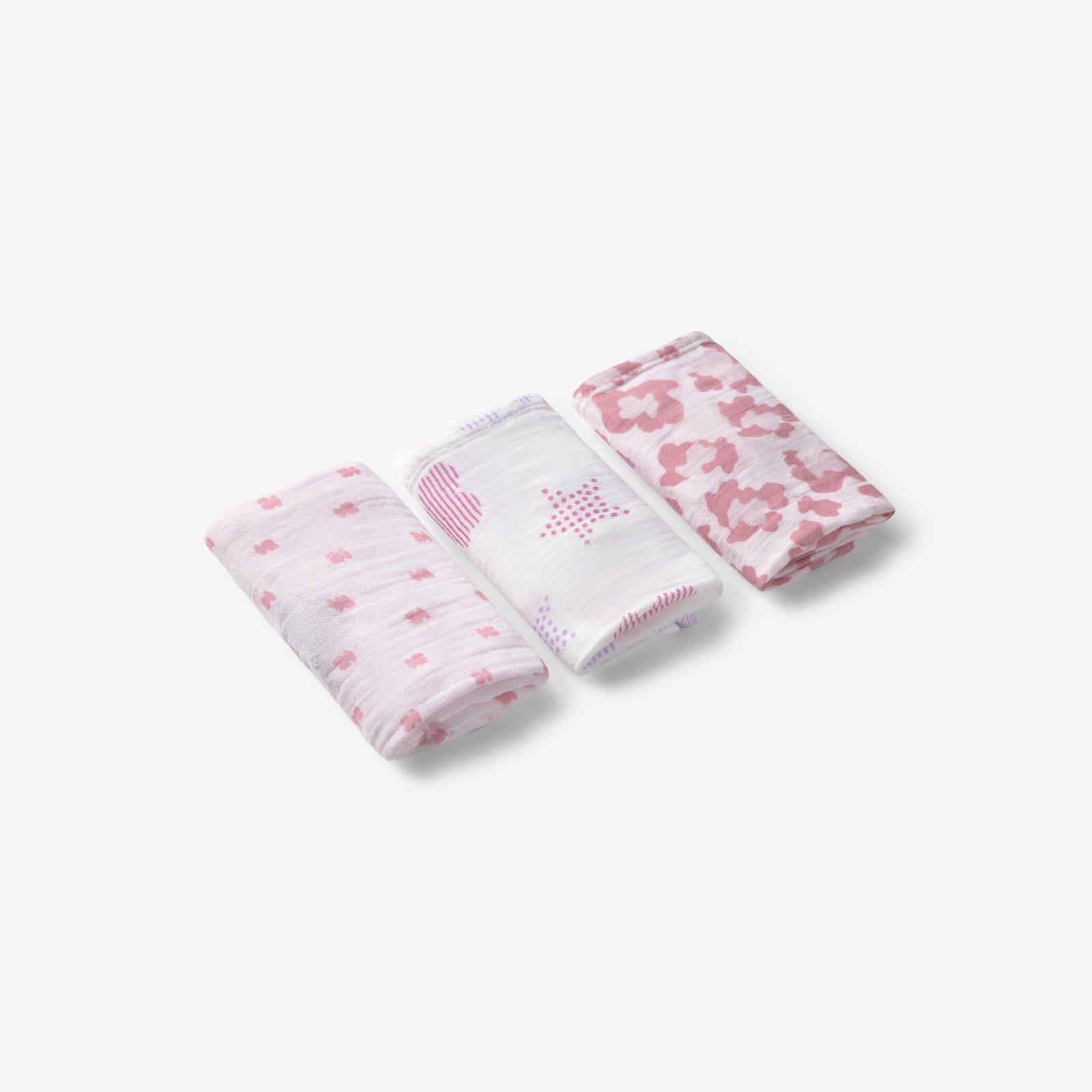 Pack de 3 Muselinas 38x38 Cm Tous Baby Multicolor Estampadas Rosa-3