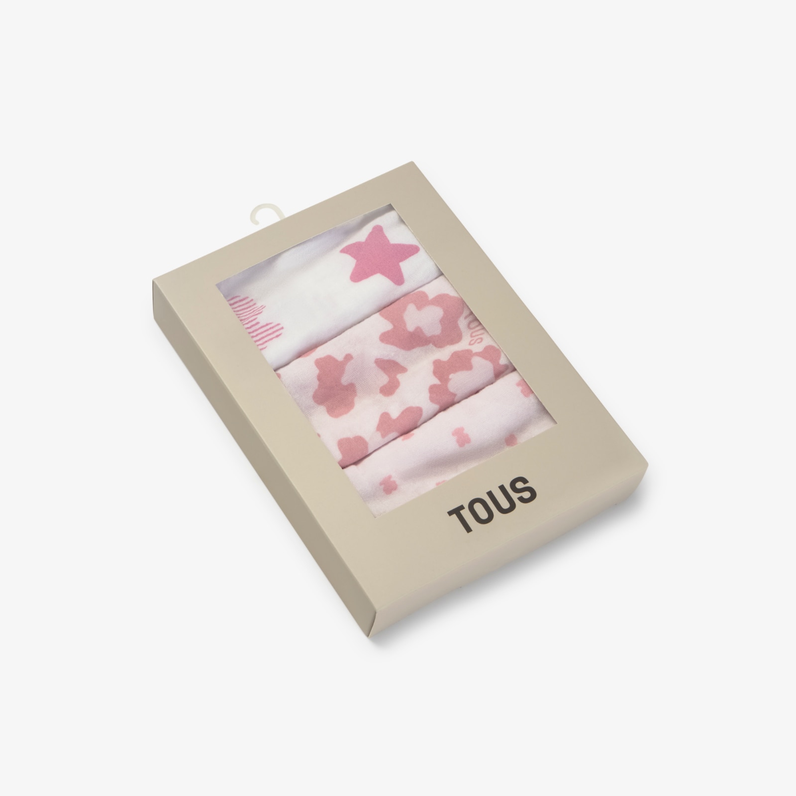 Pack de 3 Muselinas 38x38 Cm Tous Baby Multicolor Estampadas Rosa-4