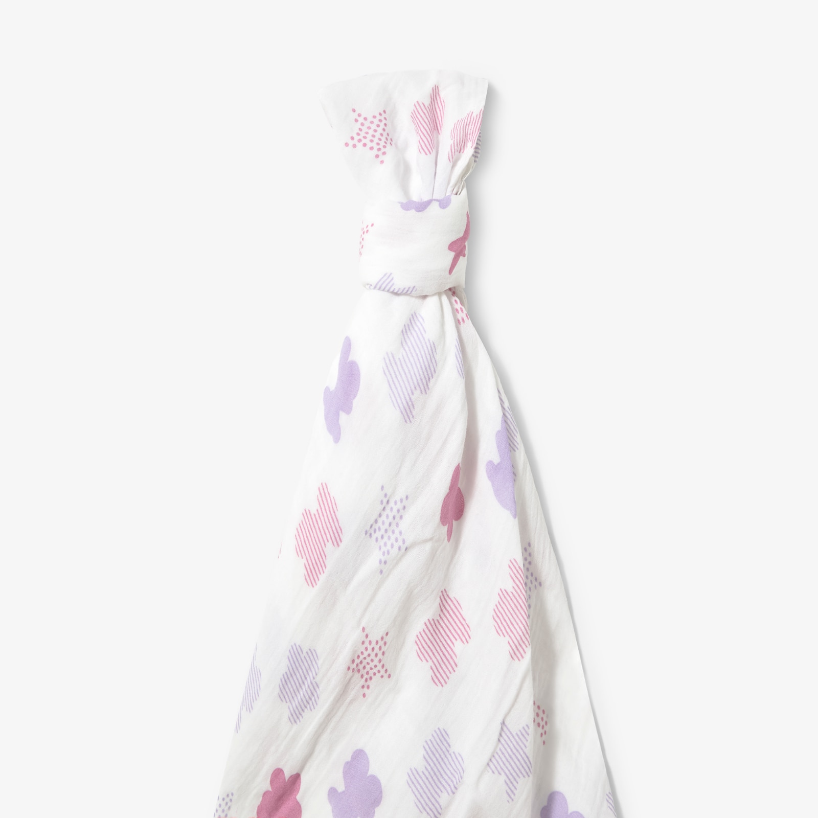 Muselina de Algodão 98x118 Cm Tous Baby com Flor, Ursos e Estrelas Rosa-3