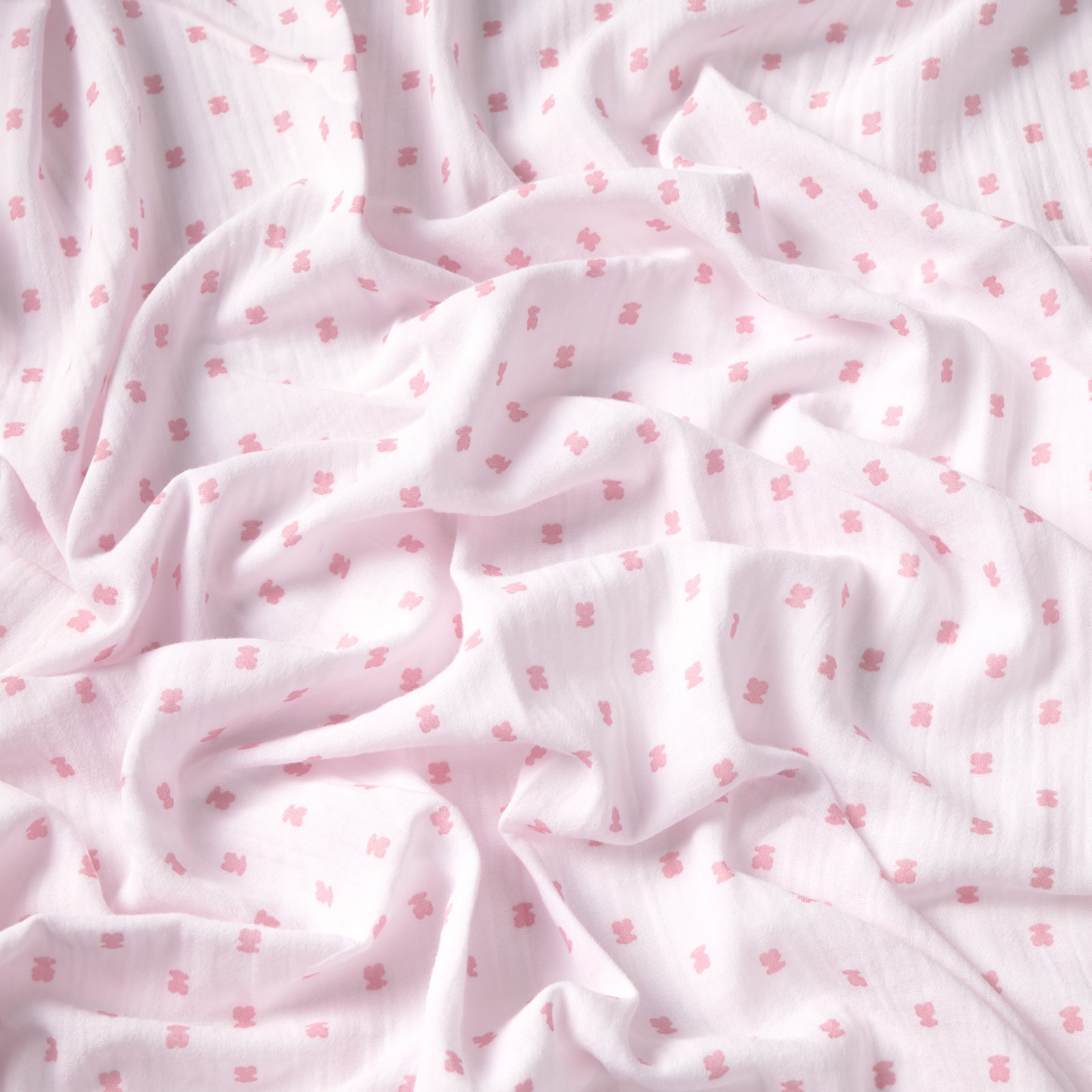 Muselina de Algodão 98x118 Cm Tous Baby com Pequenos Ursos Rosa-2
