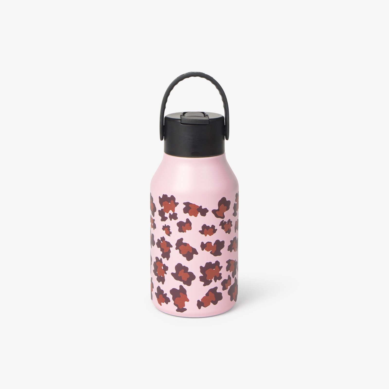 Garrafa Pequena Tous Baby com Bocal Rebatível e Palhinha com Desenho Felino Rosa-2