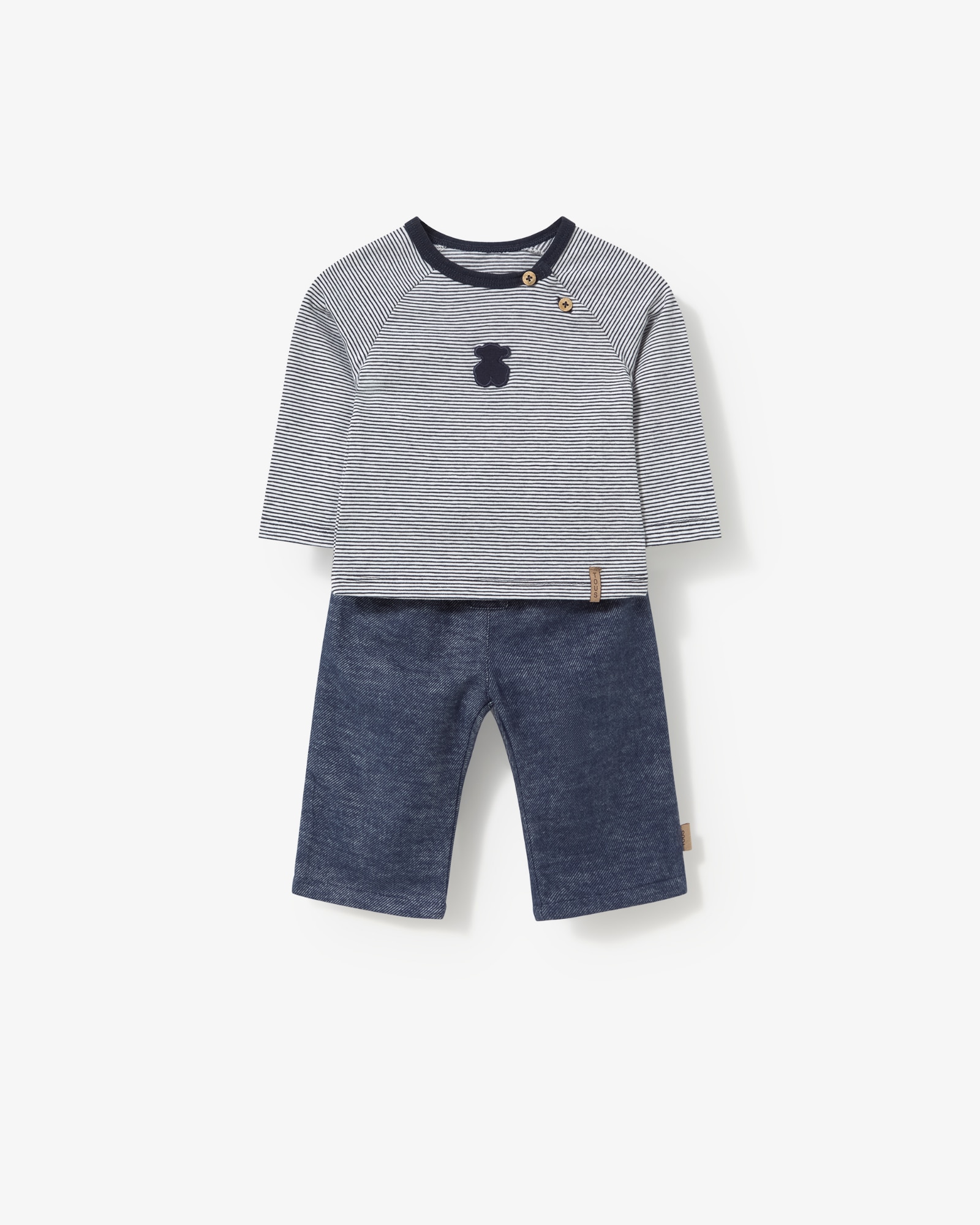 Imagem 0 de Conjunto Infantil com T-shirt Às Riscas e Calças Mescladas