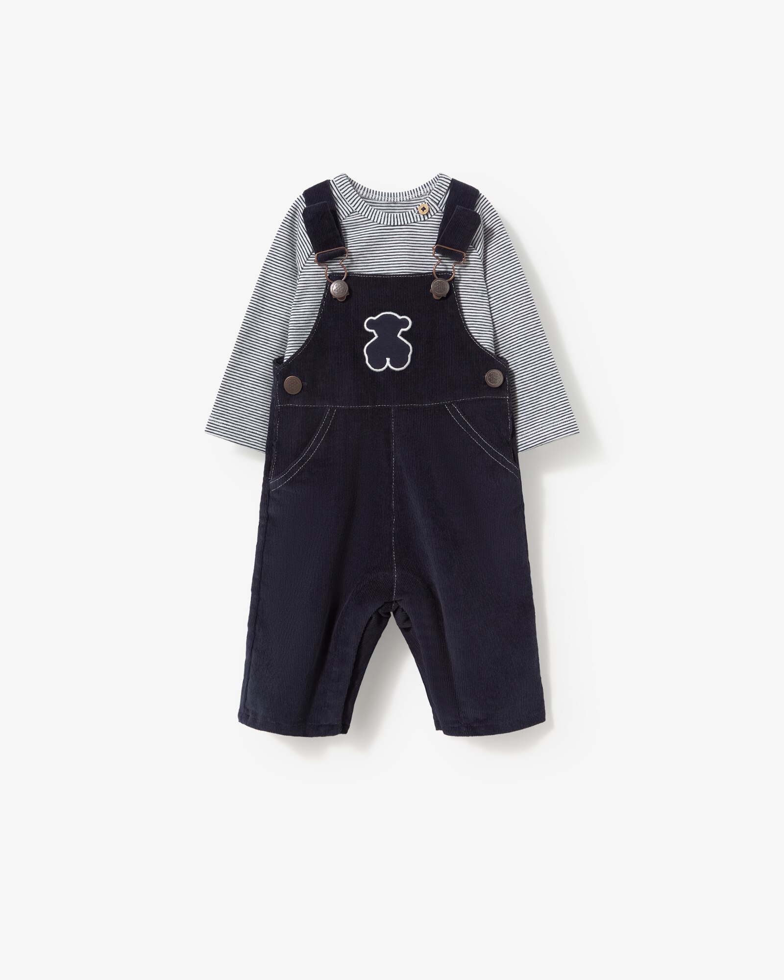 Imagem 0 de Conjunto Infantil com T-shirt e Jardineiras Lisas