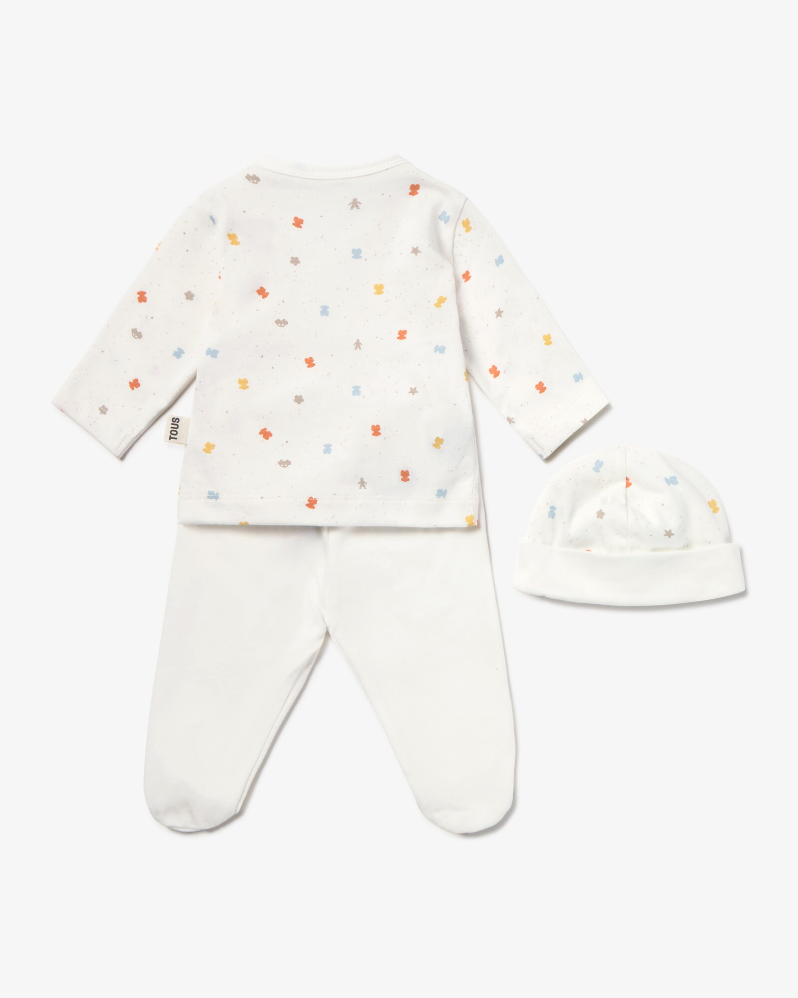 Set para Bebé Primeira Roupa com Chapéu, T-shirt Cruzada e Polaina Tous Cru-2