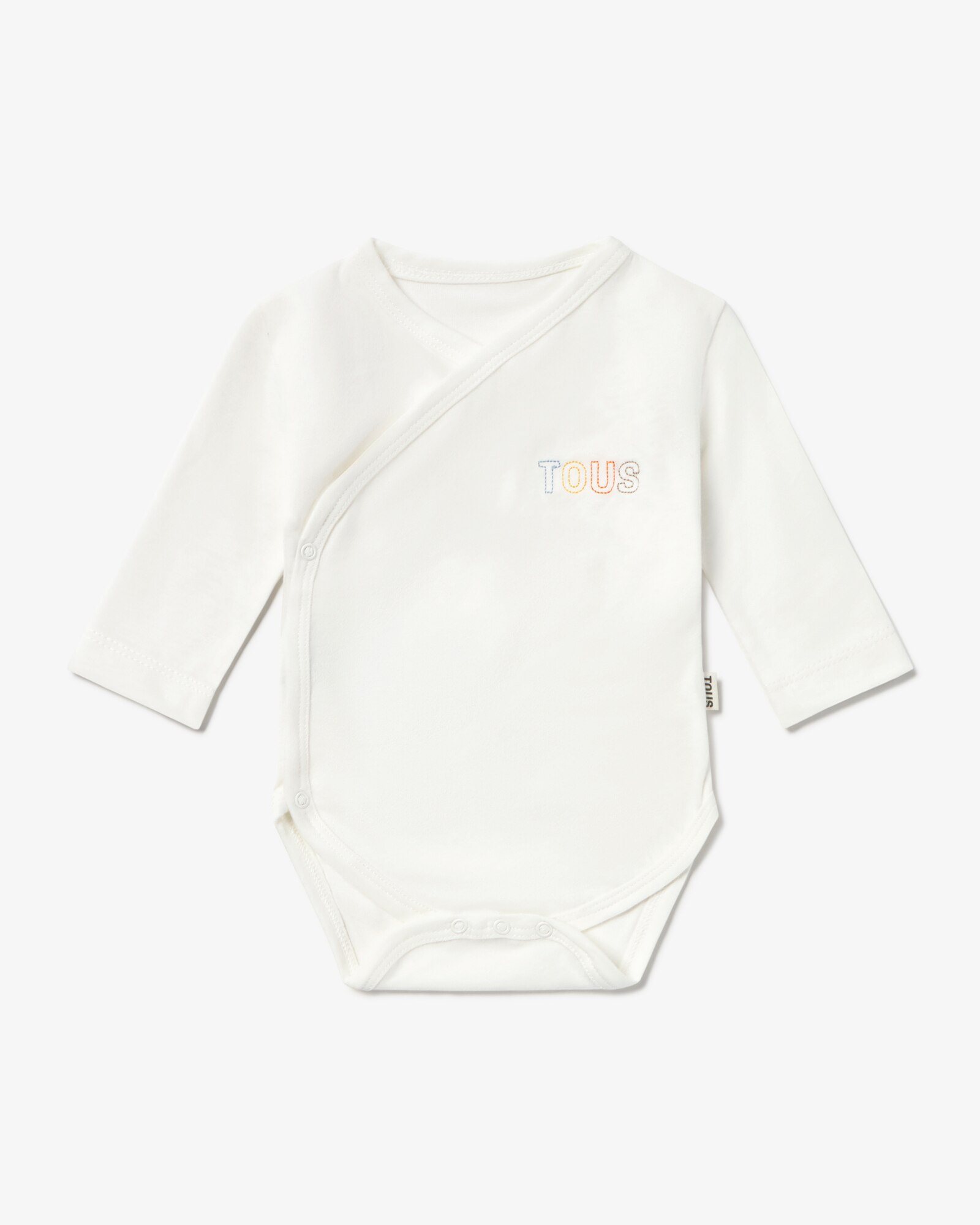 Set para Bebé Primeira Roupa de Algodão com Bodie Cruzado, Leggings e Meias Tous Cru-3