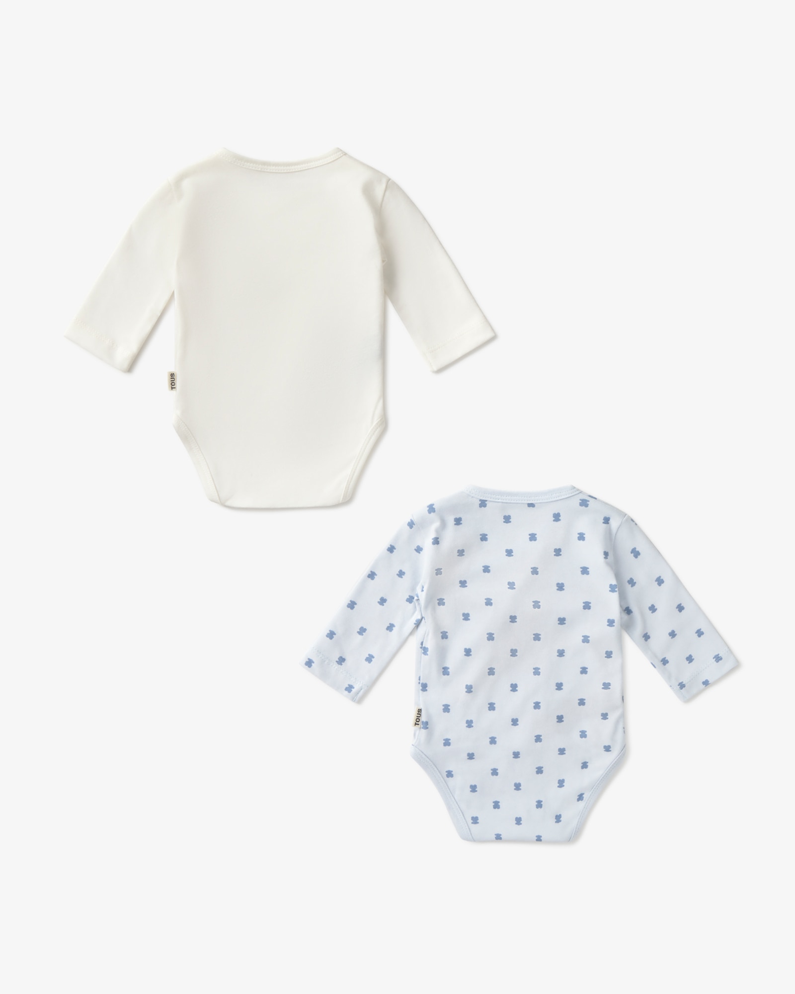 Pack de Bodies para Bebé em Algodão Estampado com Multi Ursos e Liso Azul-claro-2