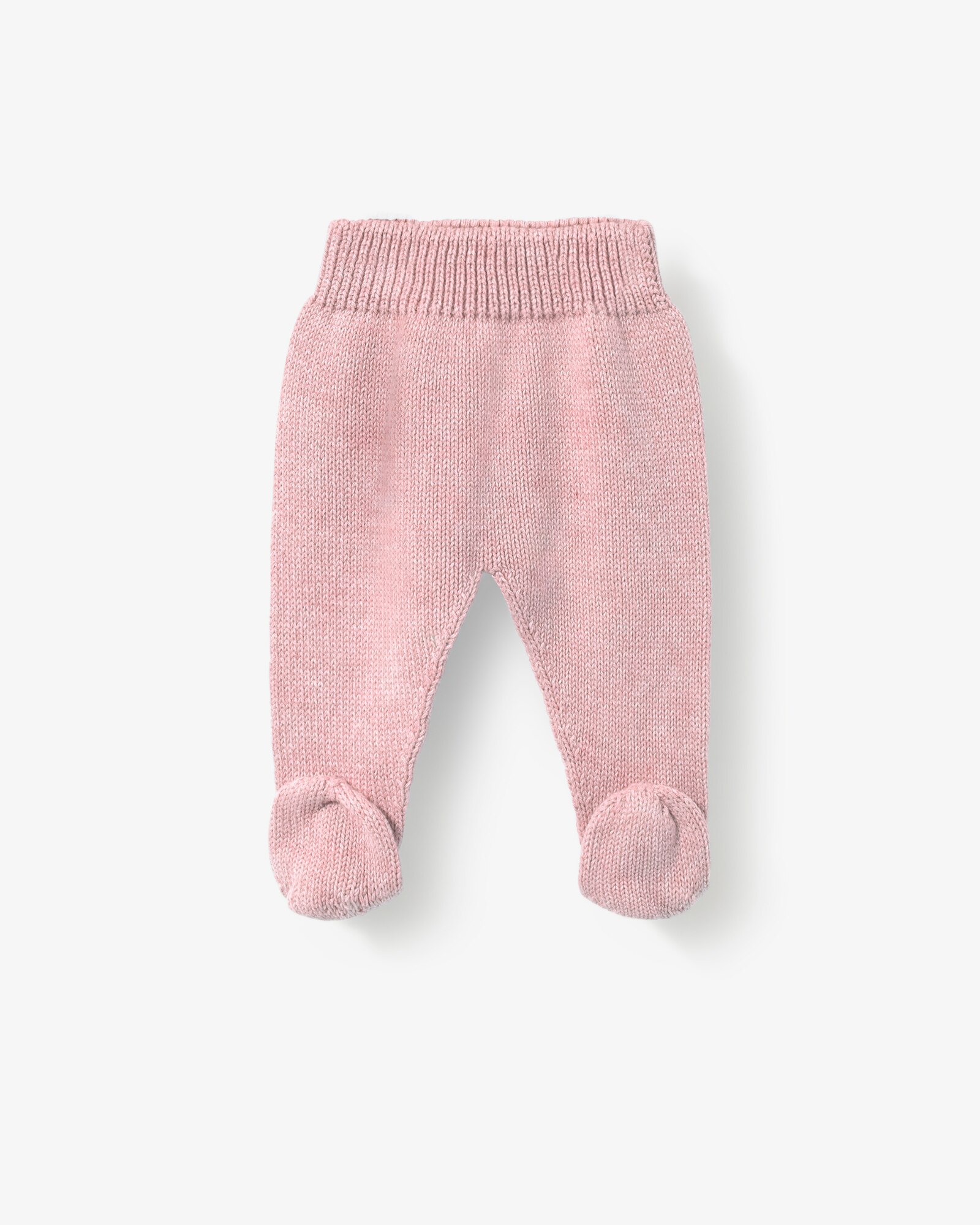 Conjunto para Bebé em Algodão Tricotado Liso com Camisola Abotoada e Polainas Tous Rosa-3
