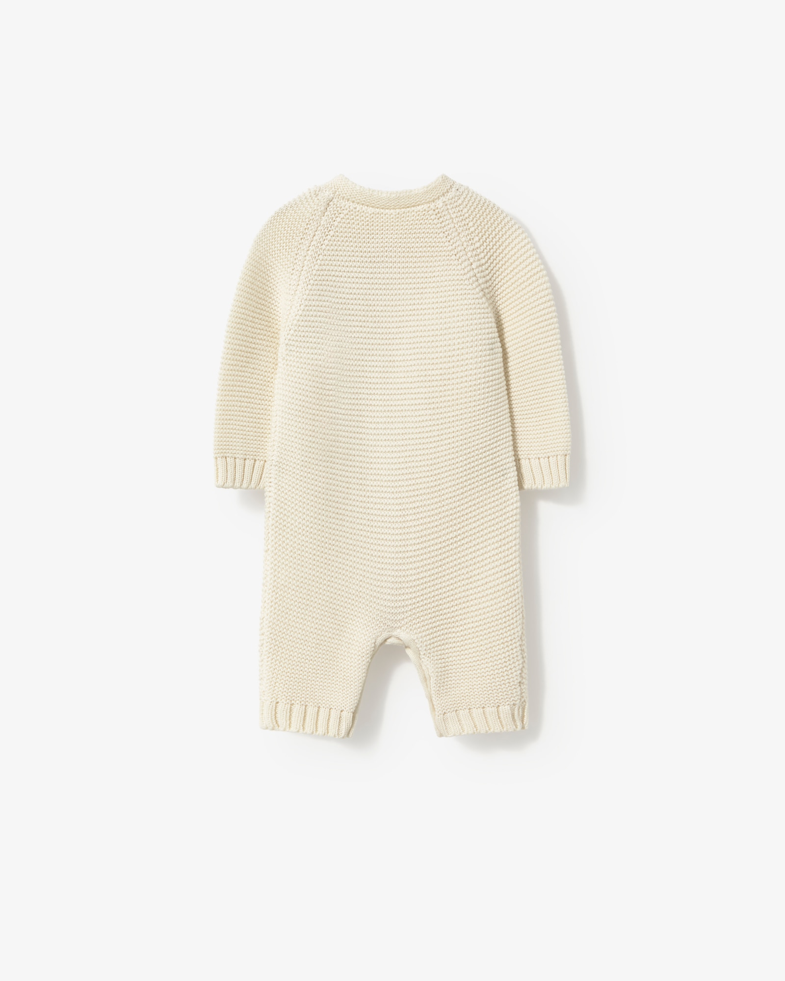 Babygrow para Bebé em Algodão Tricotado com Botões sem Pés Cru-2