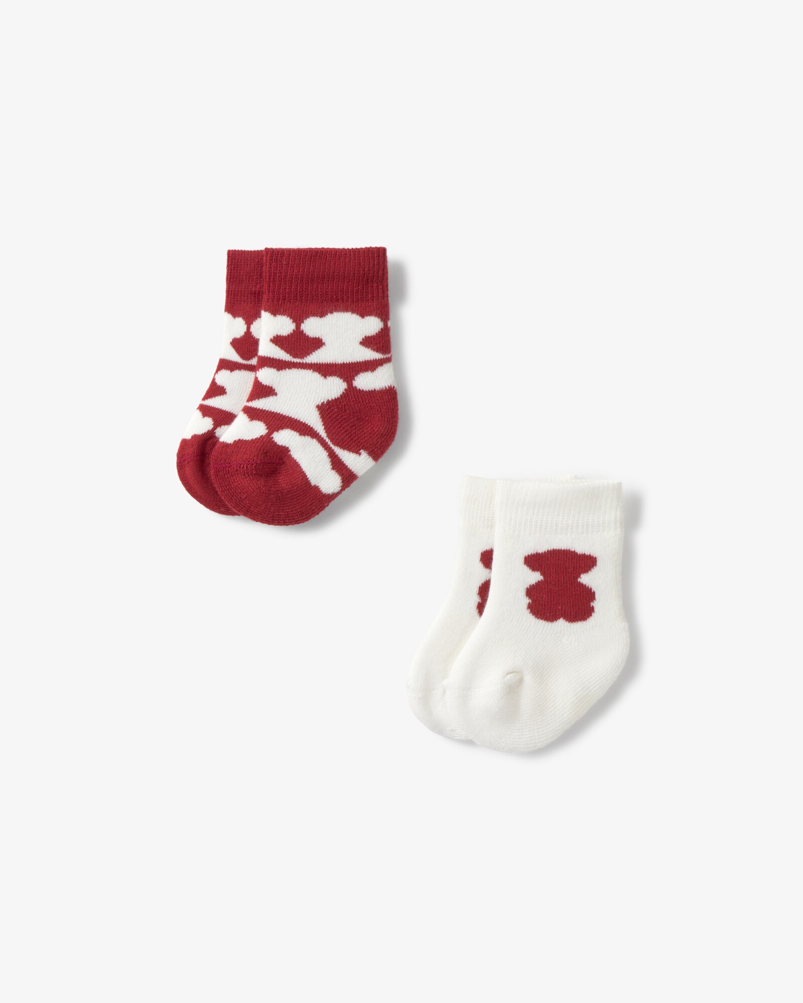 Set de 2 Meias para Bebé com Urso Tous Grená-2