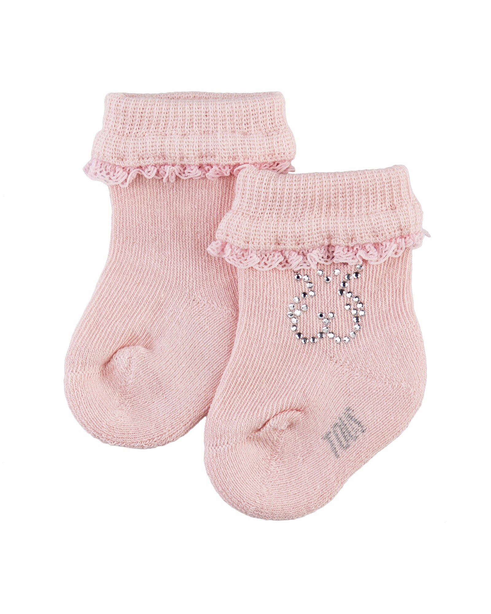 Pack de 2 Meias de Bebé com Renda e Strass Tous Rosa-2