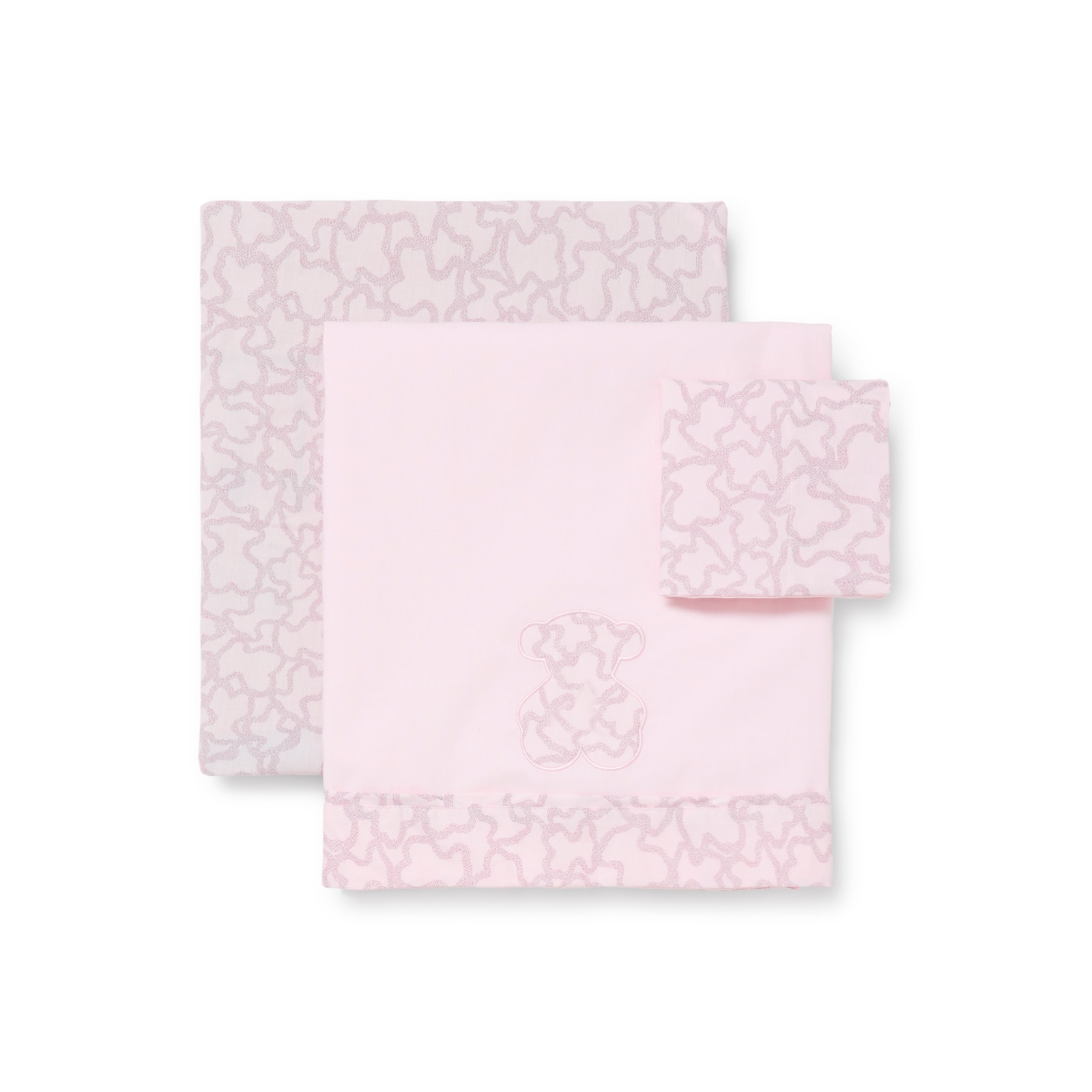 Imagem 0 de Conjunto de Lençóis de Três Peças para Berço (60x120 Cm) Tous Baby Hkaos em Rosa