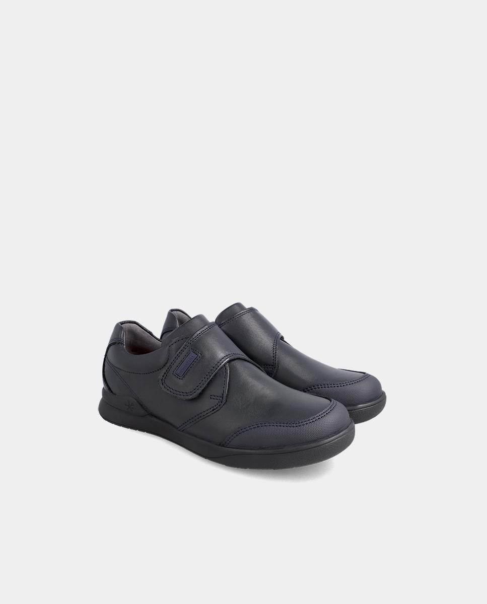 Sapatos de Atacadores Infantil de Napa com Fecho Ajustável Biomecanics Azul-marinho-2