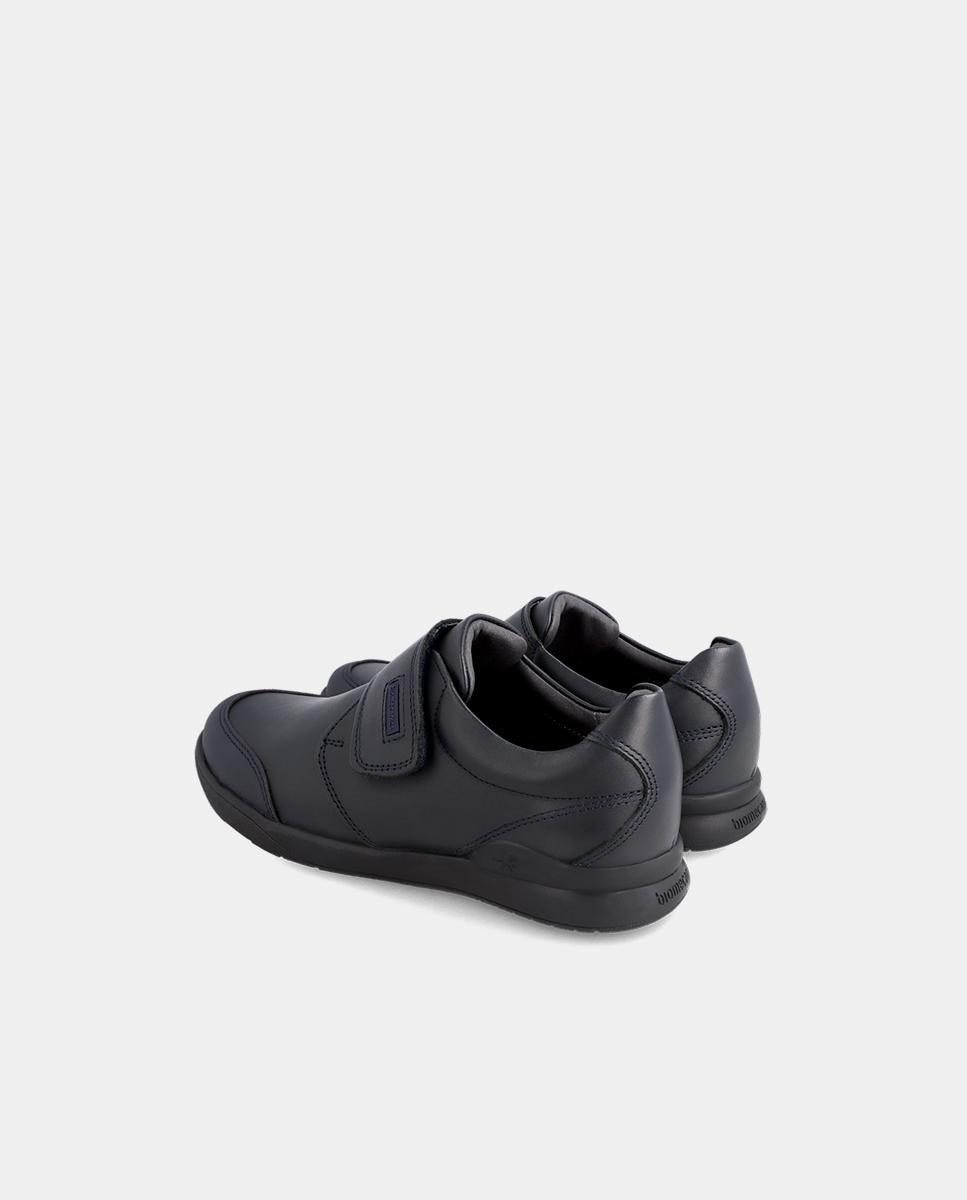Sapatos de Atacadores Infantil de Napa com Fecho Ajustável Biomecanics Azul-marinho-3