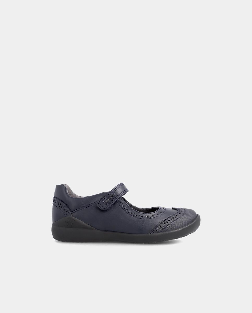 Imagem 0 de Sapatos de presilha colegiais de menina Biomecanics em pele azul-marinho