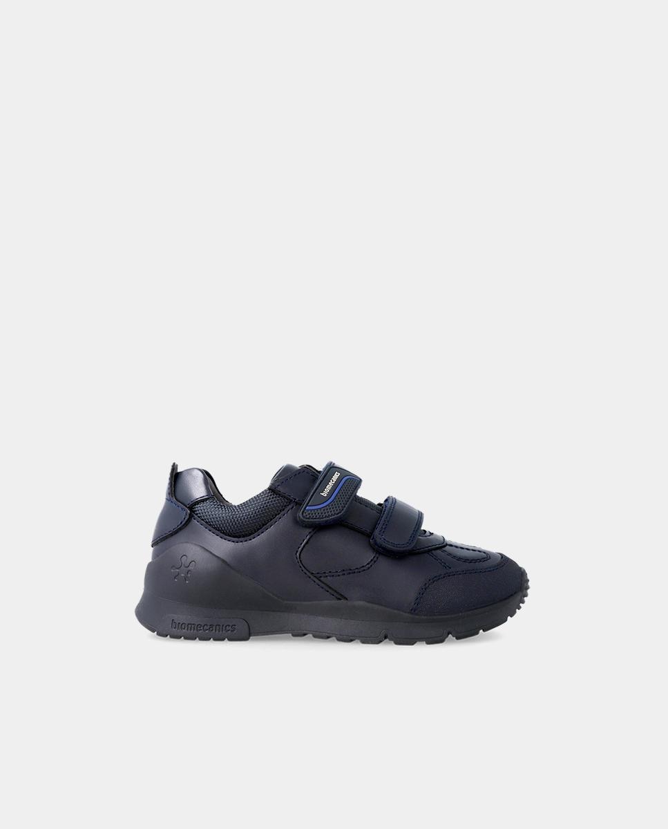 Sapatilhas Desportivas Infantil de Pele com Velcro Biomecanics Azul-marinho-1