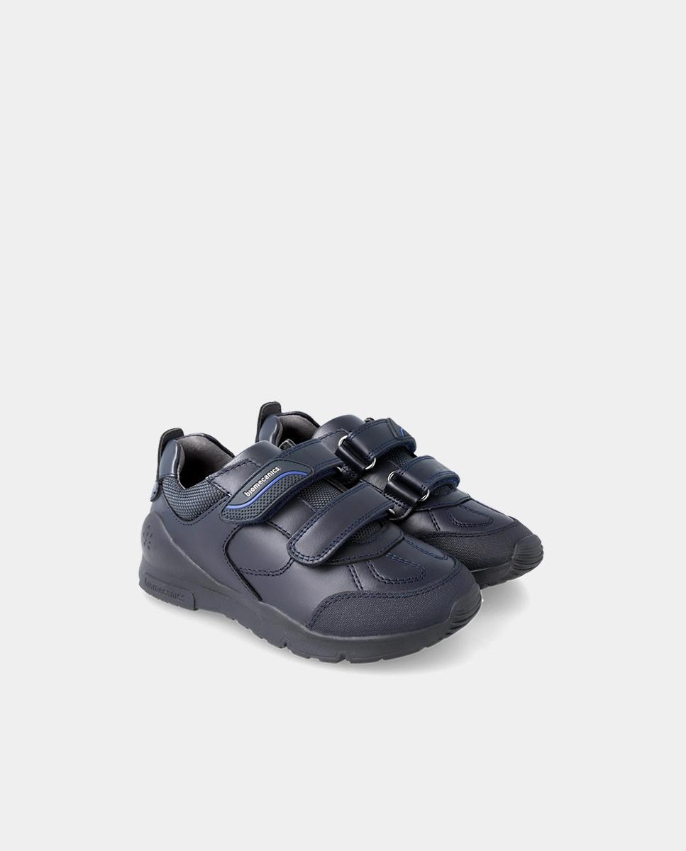 Sapatilhas Desportivas Infantil de Pele com Velcro Biomecanics Azul-marinho-2