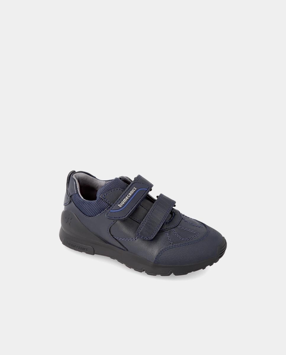 Sapatilhas Desportivas Infantil de Pele com Velcro Biomecanics Azul-marinho-4