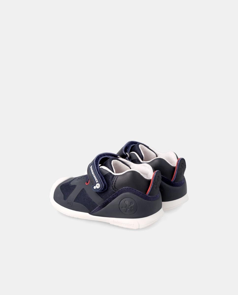 Sapatilhas Desportivas para Bebés com Sola Branca e Fecho de Atacadores e Velcro Azul-marinho-3