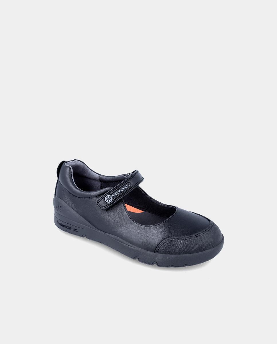 Sapatos de Cordões Infantil em Pele com Sola de Borracha Biomecanics Preto-4