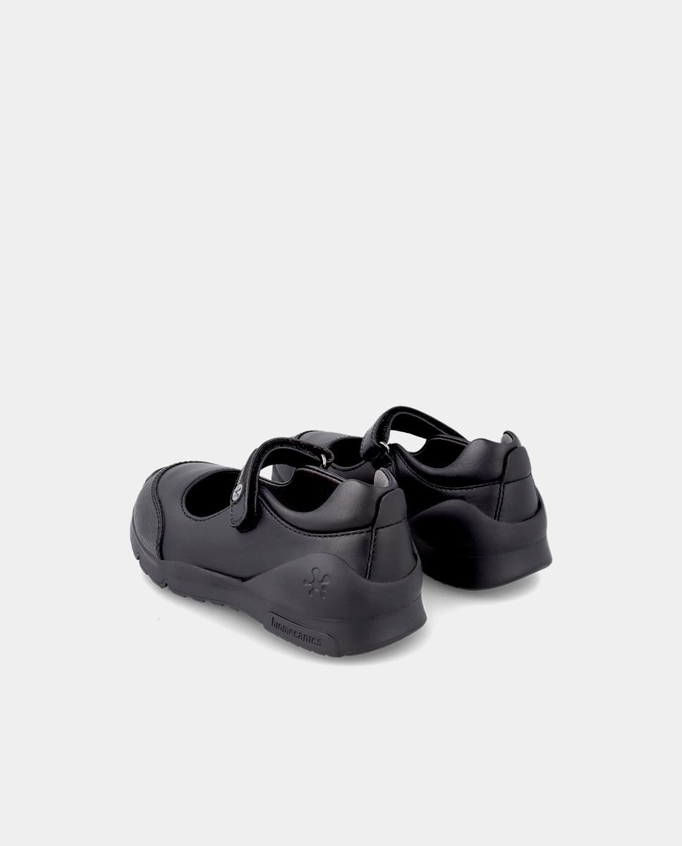 Sapatos de Cordões Infantil de Pele com Sola Antiderrapante Biomecanics Preto-3