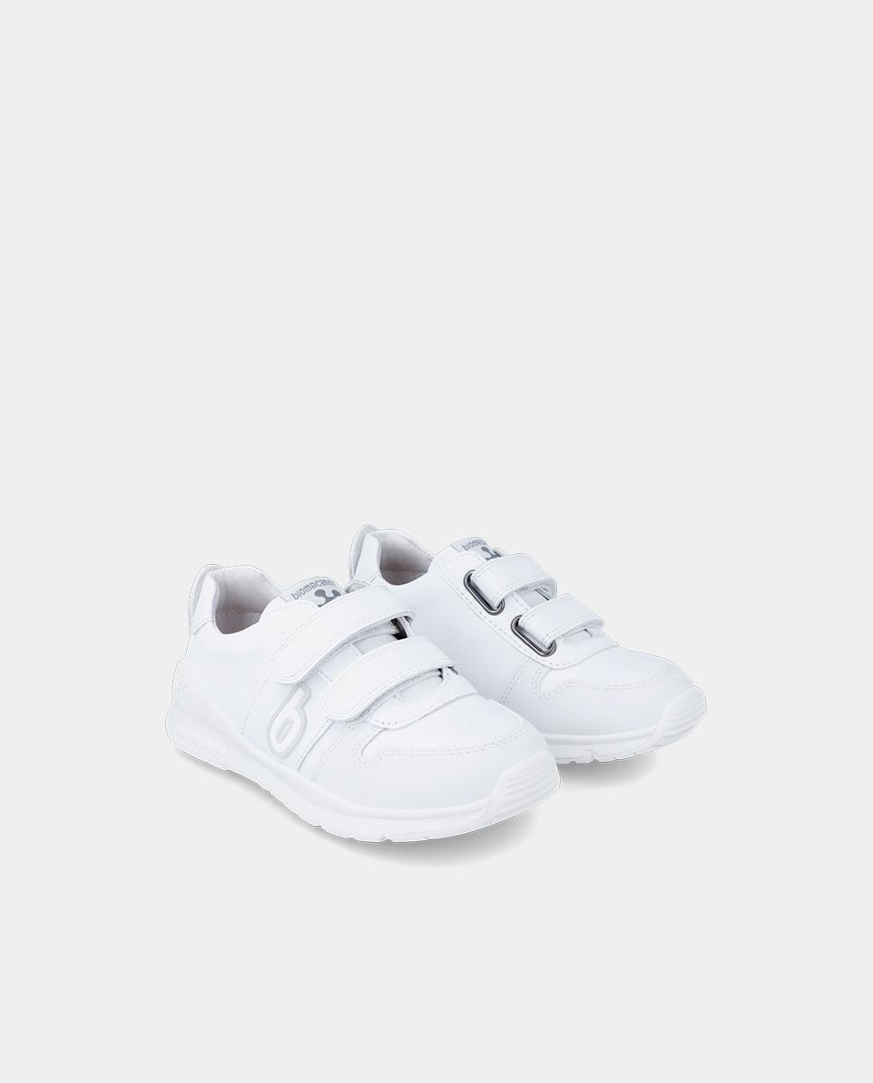 Sapatilhas Desportivas Infantil de Pele com Velcro Biomecanics Branco-2