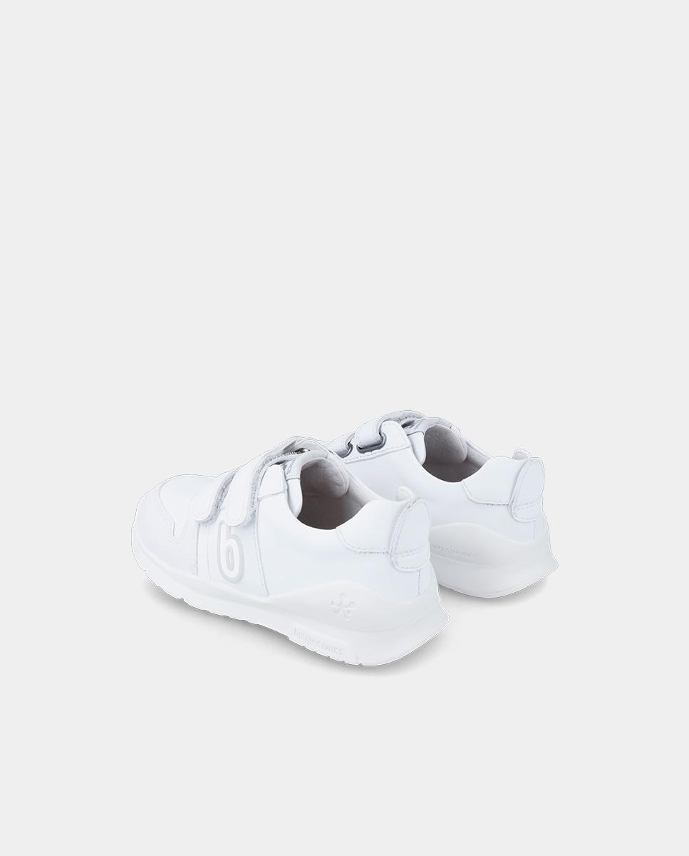 Sapatilhas Desportivas Infantil de Pele com Velcro Biomecanics Branco-3