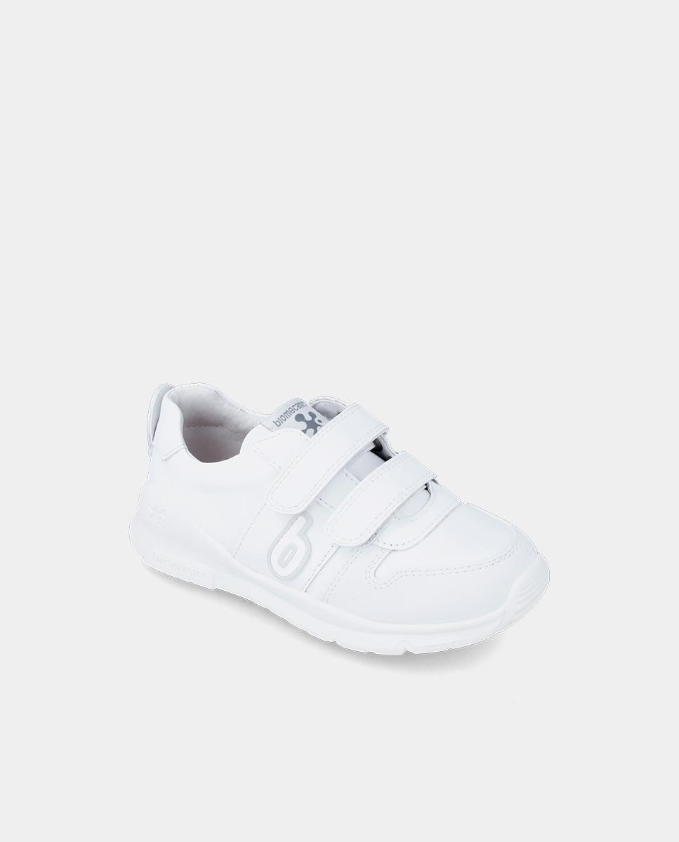 Sapatilhas Desportivas Infantil de Pele com Velcro Biomecanics Branco-4