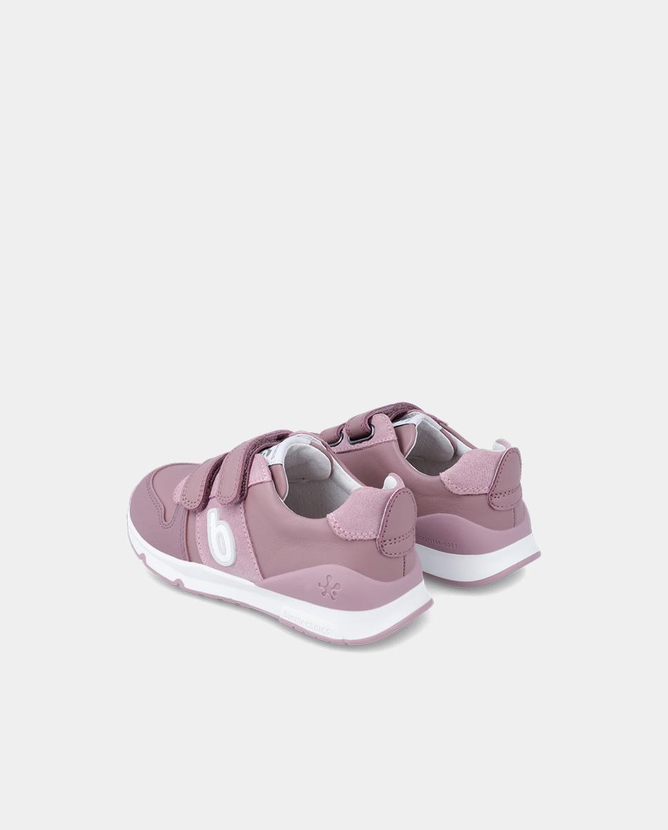 Sapatilhas Desportivas Infantil de Pele com Velcro Duplo Biomecanics Lilás-3