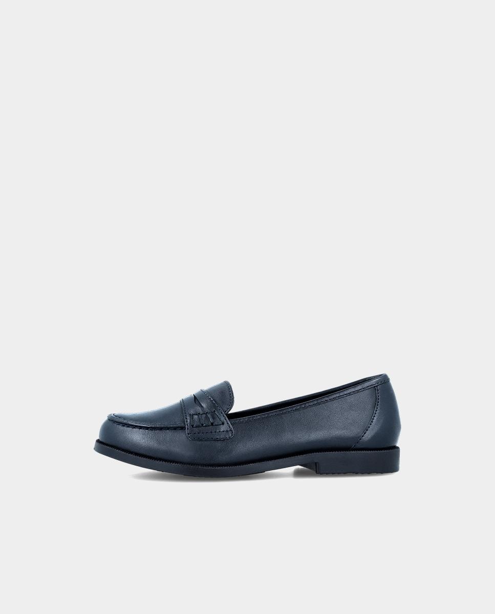 Mocassins Infantil Colegiais de Pele Super Ligeiros e Confortáveis Garvalín Azul-marinho-5
