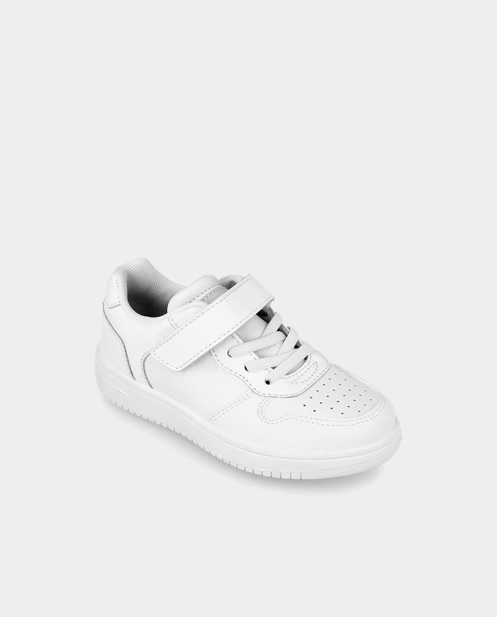 Sapatilhas Desportivas Infantil de Pele com Atacadores e Velcro Garvalín Branco-4