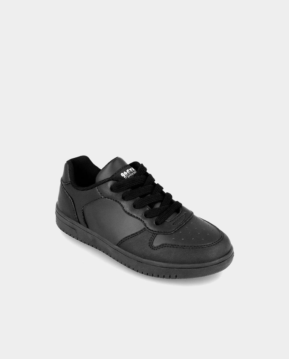 Sapatilhas Desportivas Infantil de Pele com Atacadores Garvalín Preto-4