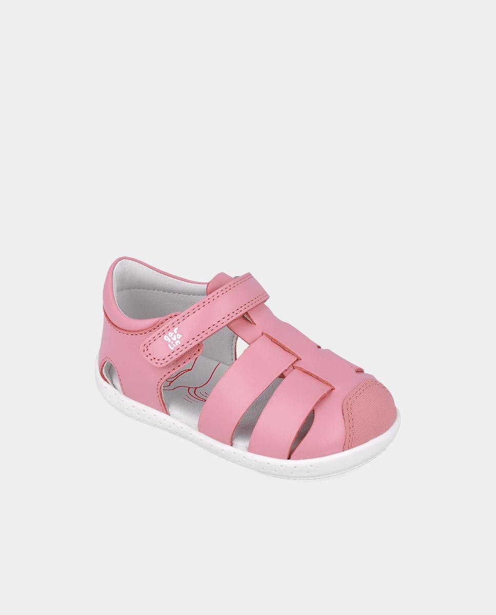 Sandálias Fechadas Infantil de Pele Fabricadas com Materiais Respeitosos e Minimalistas Garvalín Rosa-4