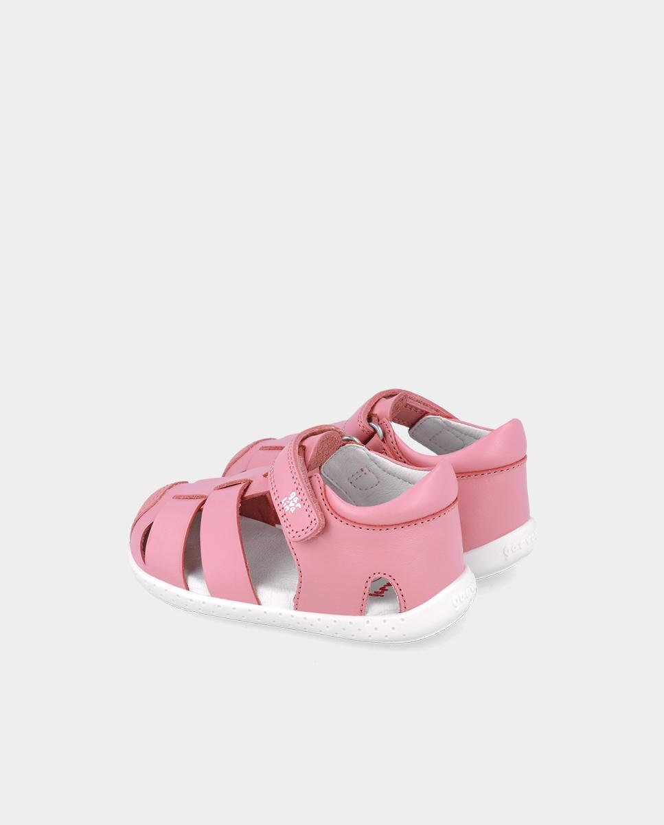 Sandálias Fechadas Infantil de Pele Fabricadas com Materiais Respeitosos e Minimalistas Garvalín Rosa-5