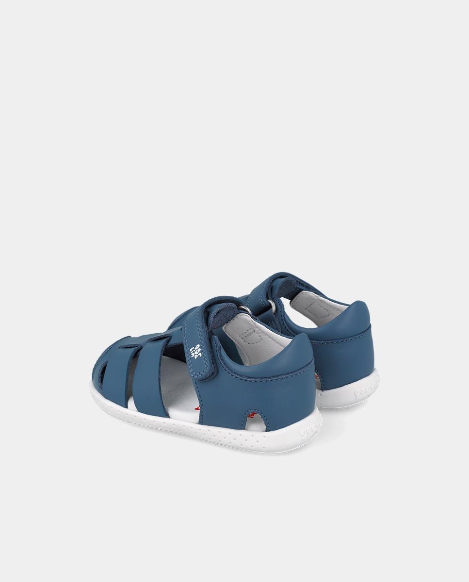 Sandálias Fechadas Infantil Respeituosas com o Crescimento Do Pé e Velcro Garvalín Azul-5
