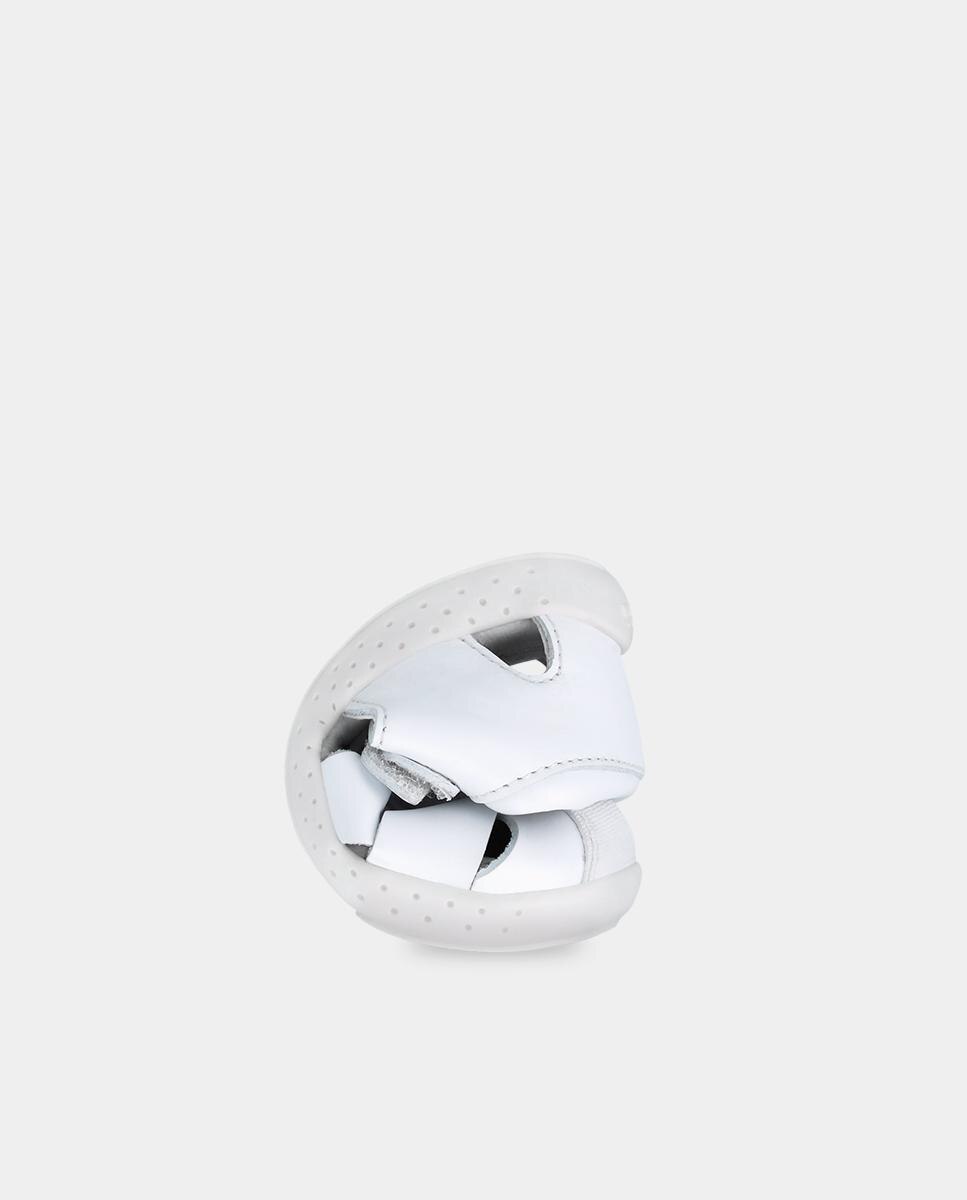 Sandálias Fechadas Infantil Respeituosas com o Crescimento Do Pé e Velcro Branco-3
