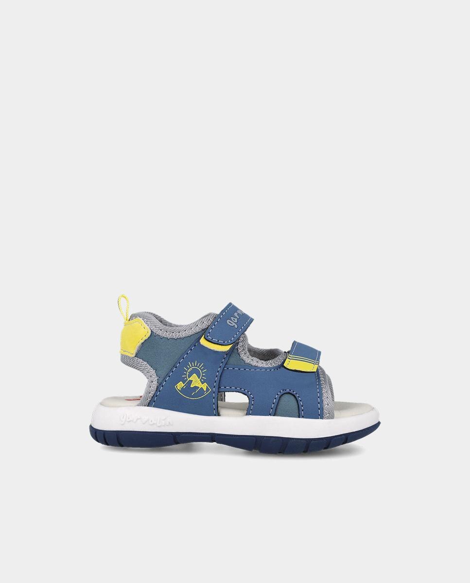 Sandálias Abertas Infantil Ideais para o Verão com Fecho Duplo Velcro Garvalín Azul / Amarelo-1