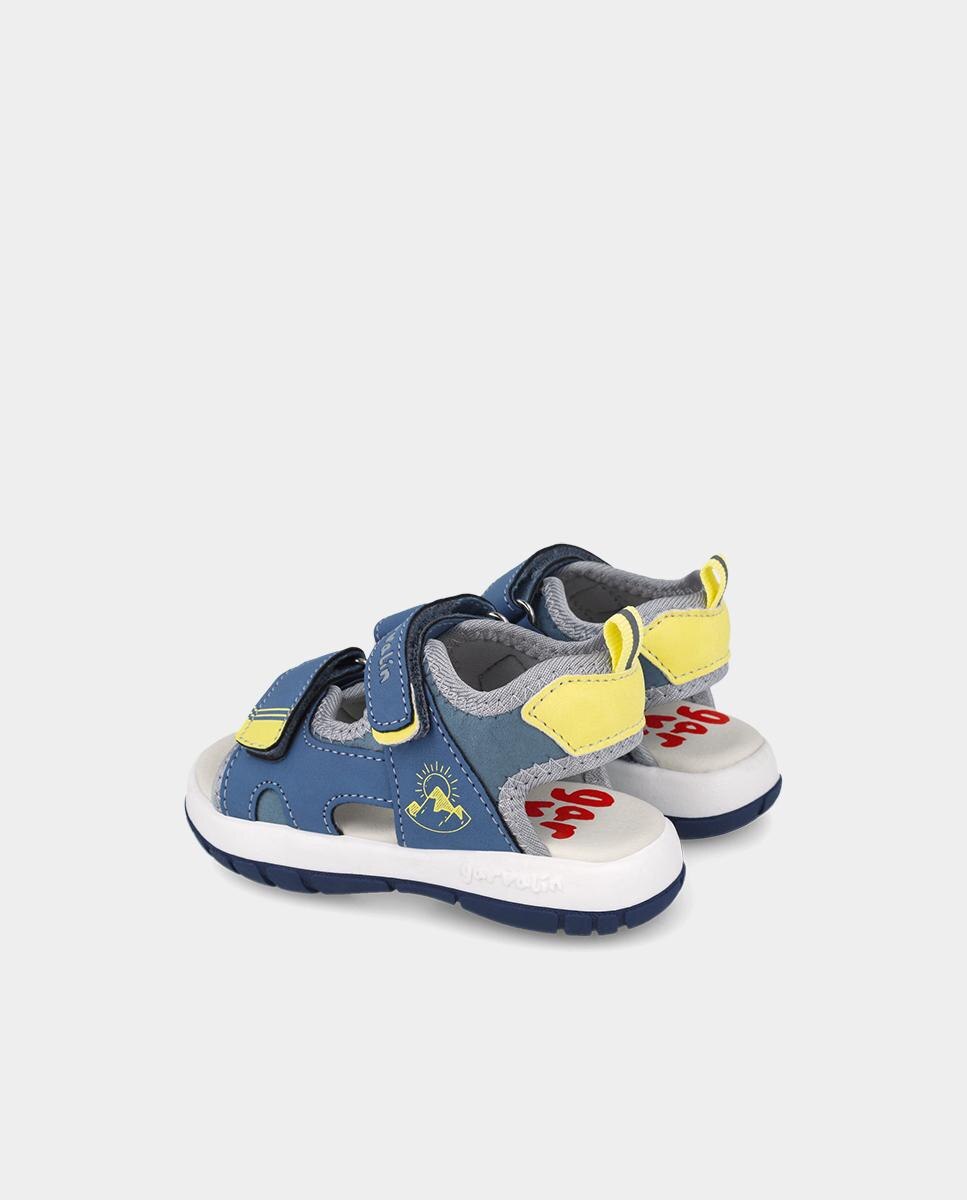 Sandálias Abertas Infantil Ideais para o Verão com Fecho Duplo Velcro Garvalín Azul / Amarelo-3
