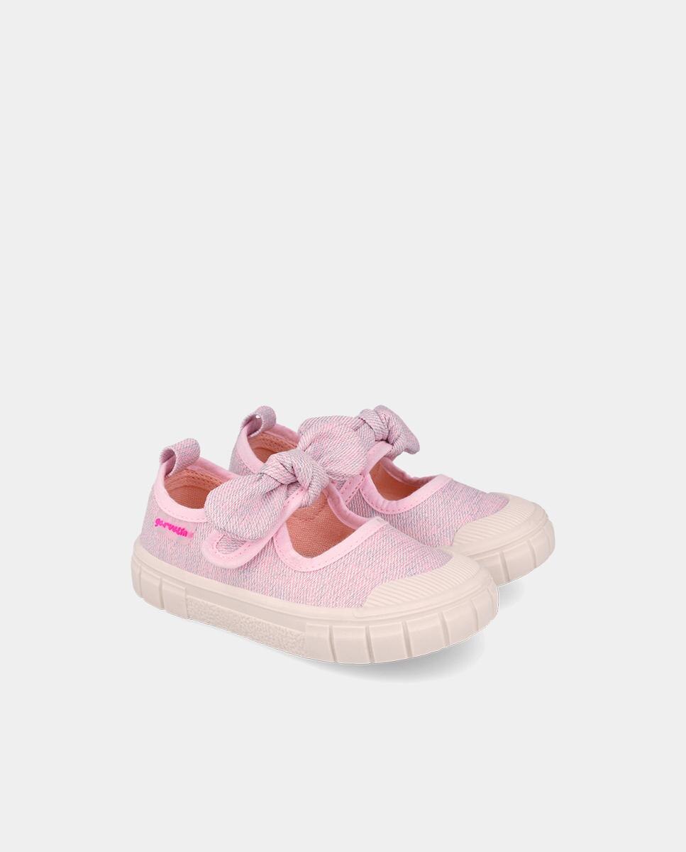 Merceditas Respeitosas com o Crescimento Do Pé com Velcro Garvalín Rosa-2