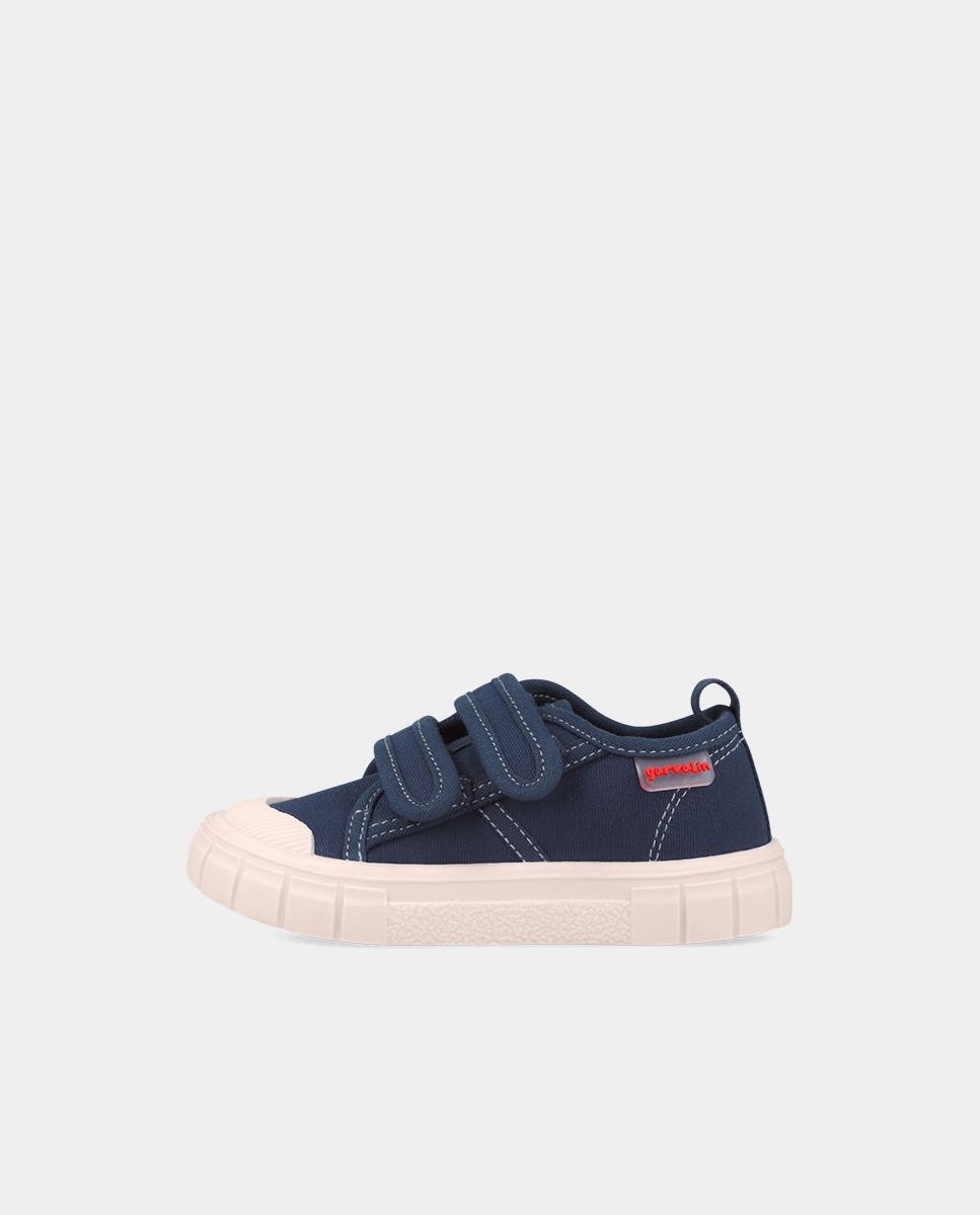 Sapatilhas de Lona Respeitosas com o Crescimento Do Pé Infantil com Velcro Garvalín Azul-marinho-6