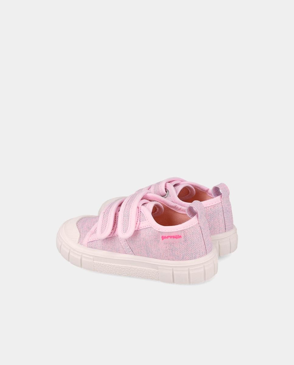 Sapatilhas de Lona Respeitosas com o Crescimento Do Pé com Velcro Garvalín Rosa-claro-5