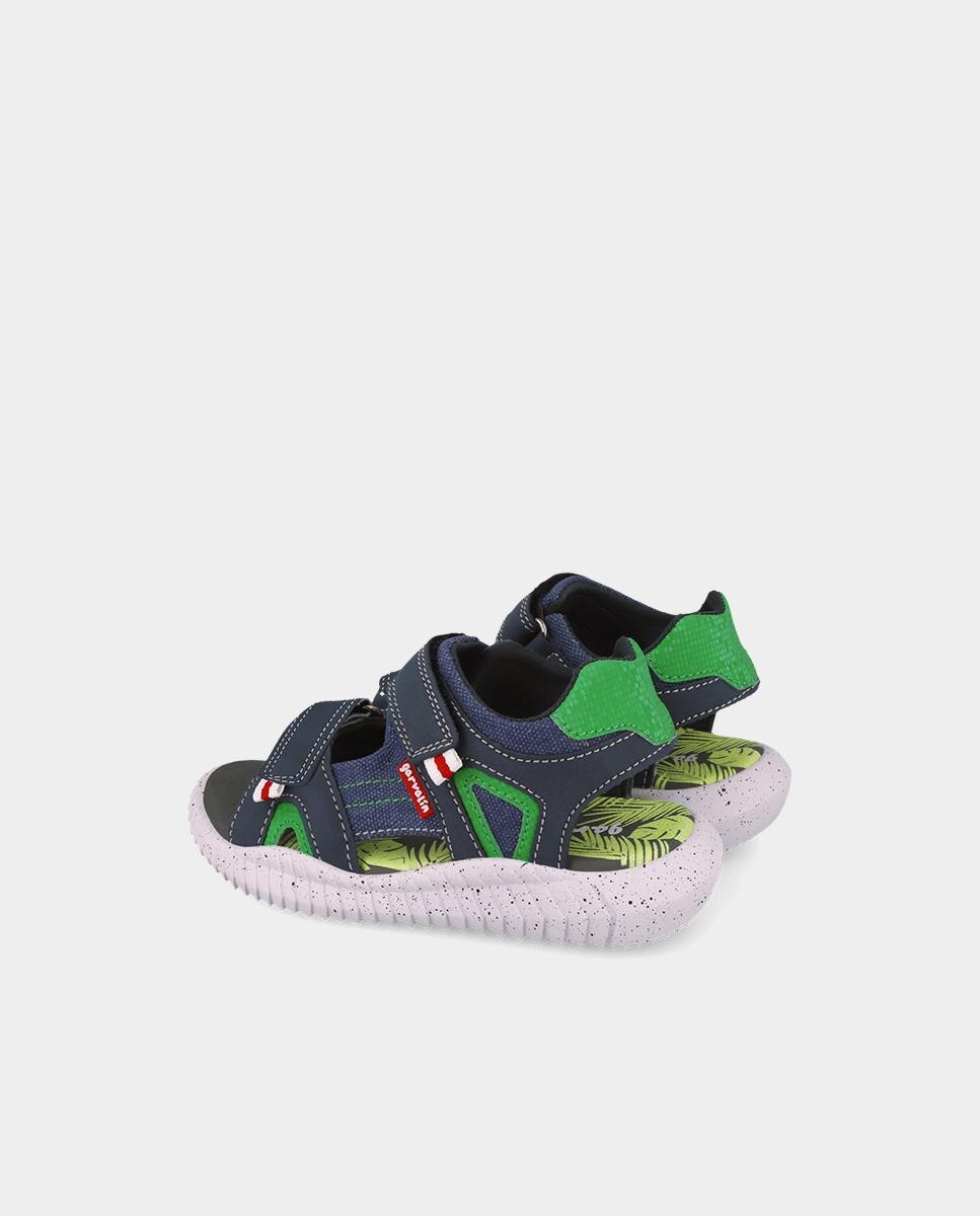 Sandálias Abertas Infantil Leves e Cómodas com Velcro Duplo Garvalín Azul-marinho-3