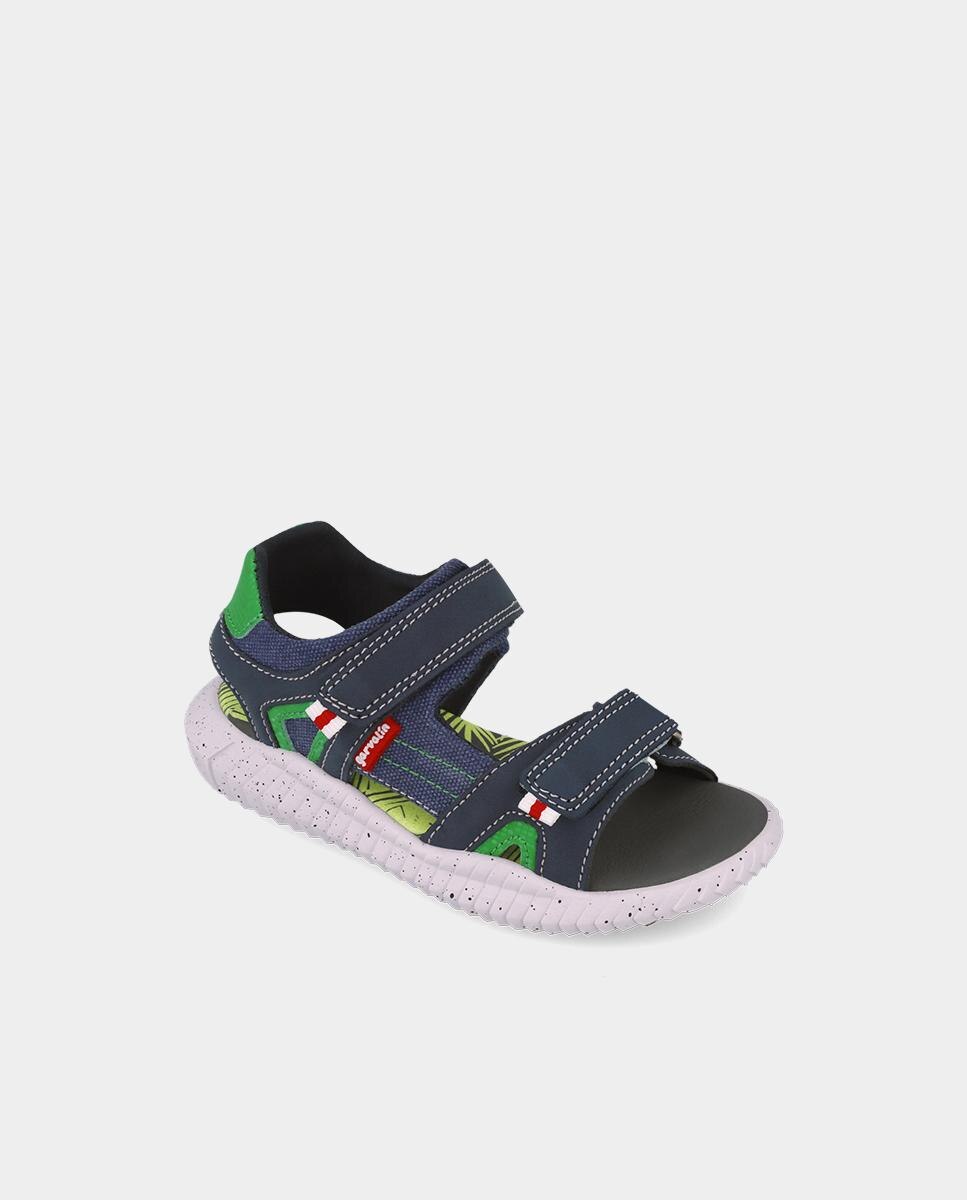 Sandálias Abertas Infantil Leves e Cómodas com Velcro Duplo Garvalín Azul-marinho-4