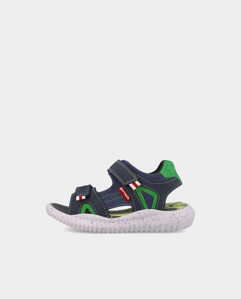 Sandálias Abertas Infantil Leves e Cómodas com Velcro Duplo Garvalín Azul-marinho-5