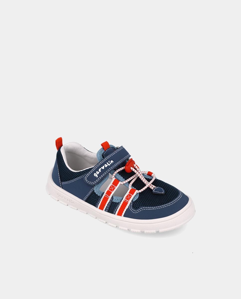 Sandálias Fechadas Respeitosas com o Crescimento Do Pé Infantil e Velcro Garvalín Azul-4